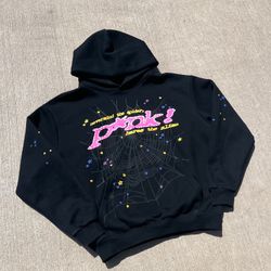 SP5DER P*NK BLACK HOODIE