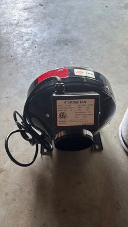 4” in line fan and carbon filter