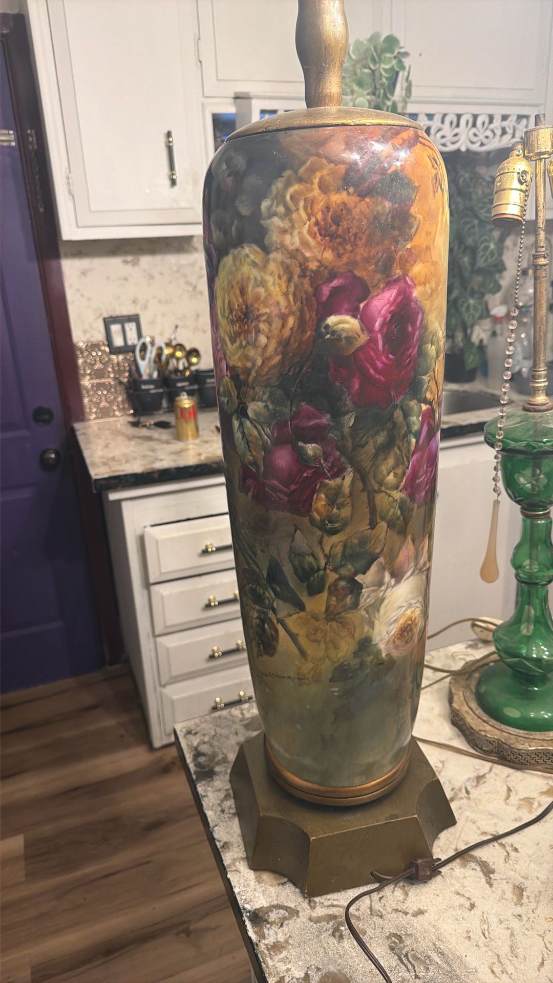 Antique Painted Lamp