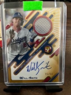 2025 Topps Pristine Will Smith Gold Auto Relic /50 15/50 Dodgers