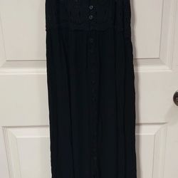 Long Button-Down Black Dress