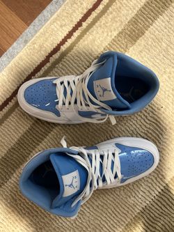 UNC Jordan 1s high top Baby Blue And White