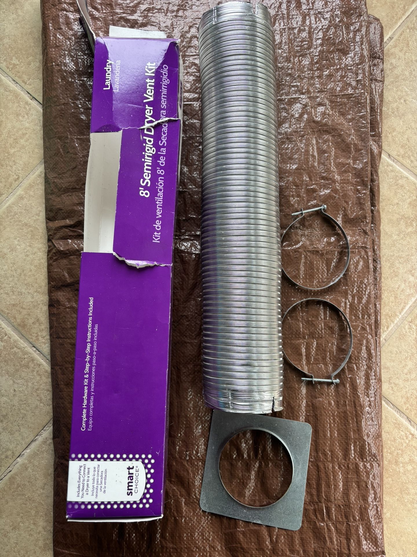 Dryer Vent Connection Kit - 4”x8’ Semirigid W/connections