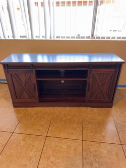 Farmhouse TV Stand with Sliding Barn Doors