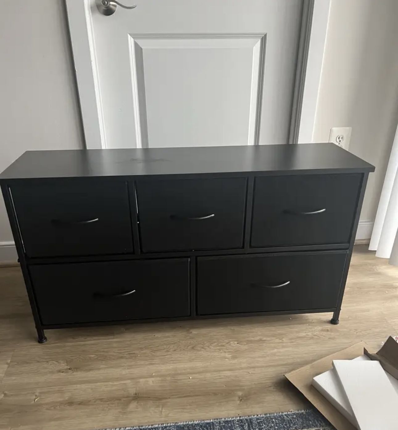 WLIVE Dresser for Bedroom with 5 Drawers, Wide Chest of Drawers, Fabric Dresser, Storage Organizer Unit with Fabric Bins for Closet, Living Room, Hall