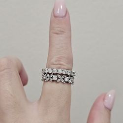 Wedding Eternity Band Size 7 Set Moissanites 