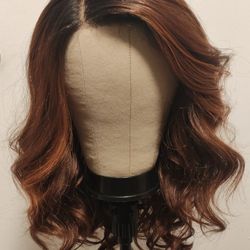 22" Human Blend Auburn Wig