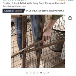 Position & Lock Tall & Wide Baby Gate, Pressure-Mounted, Farmhouse Collection