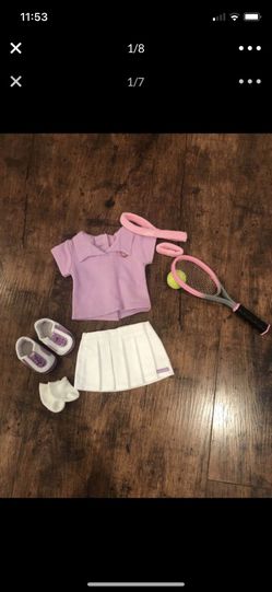 American Girl Doll Tennis Pro Outfit lavender and white