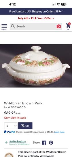 Vintage Wedgwood "Wildbriar" covered vegetable bowl