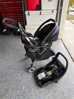 Graco infant car seat, base, and travel stroller