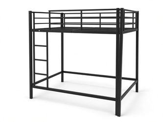 Black Metal Loft Bed – Already Built, Floor Space Included Free