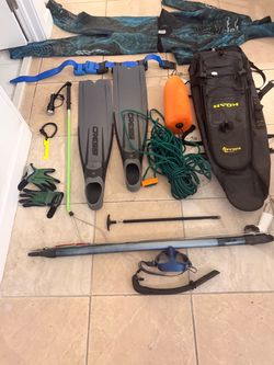equipo completo de pesca submarino