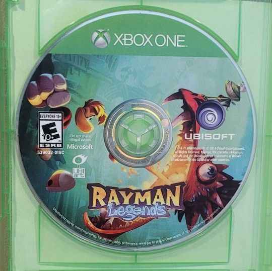 RAYMAN LEGENDS (2014 XB1) DISK ONLY ARCADE FIGHT MICROSOFT XBOX ONE VIDEO GAME DISK DISC