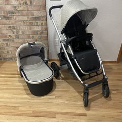 Uppababy V2 Cruz Stroller With Bassinet Beige
