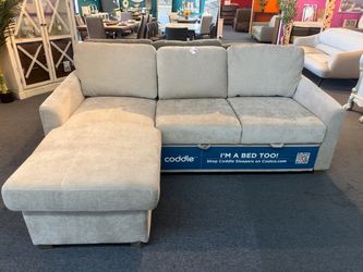 Coddle Aria Fabric Sleeper Sofa with Reversible Chaise and Storage, Beige，$480