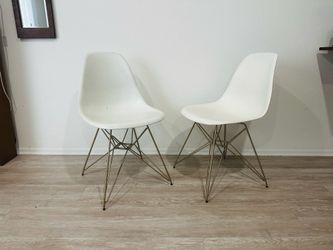Pair of Modern White Shell Chairs