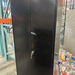 Black Metal Shelf Cabinet 6 Ft 