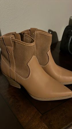 Tan Western Ankle Boots