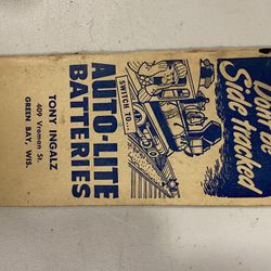 Rare 1945 Autolite Battery Promotional Calendar Card - Vintage Collectible