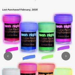 Glow in the Dark Paint  8 colors