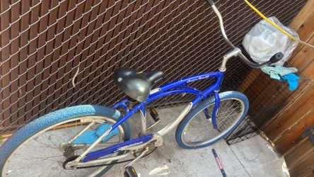 Blue Beach Cruiser Bike