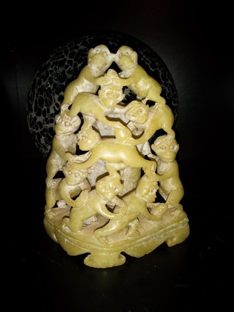 Vintage 1940's Chinese Hand Carved Soapstone