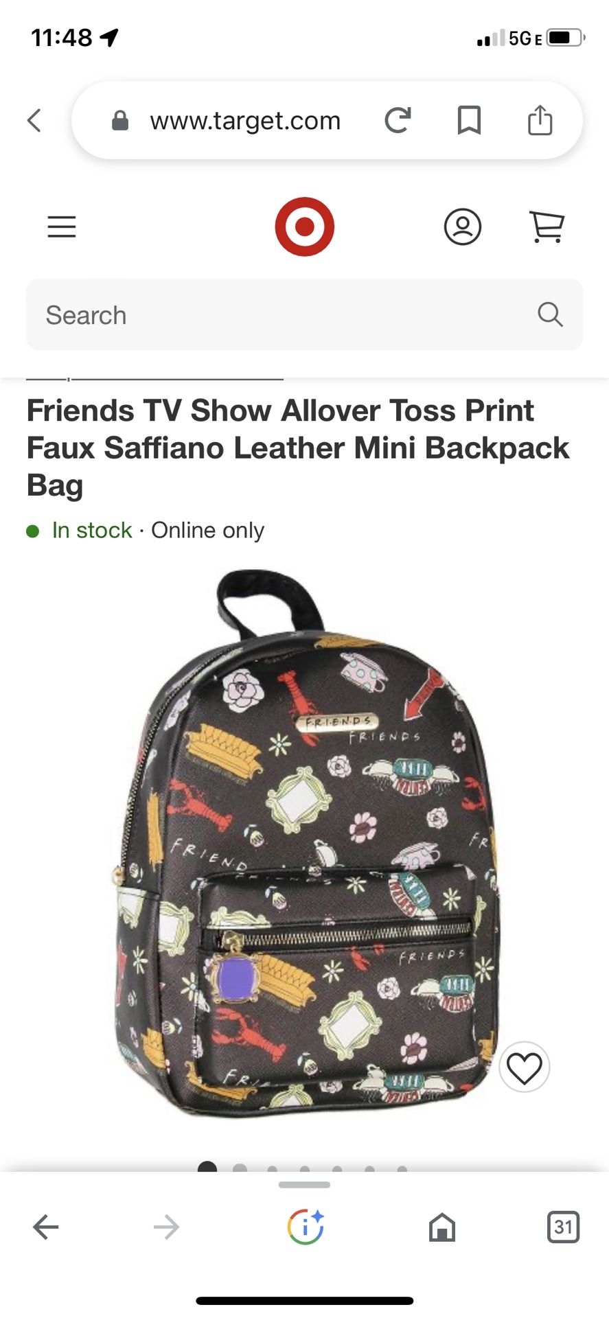 friends mini backpack Loungefly Front Door featuring a yellow taxi on the front Bioworld Friends TV Show Allover