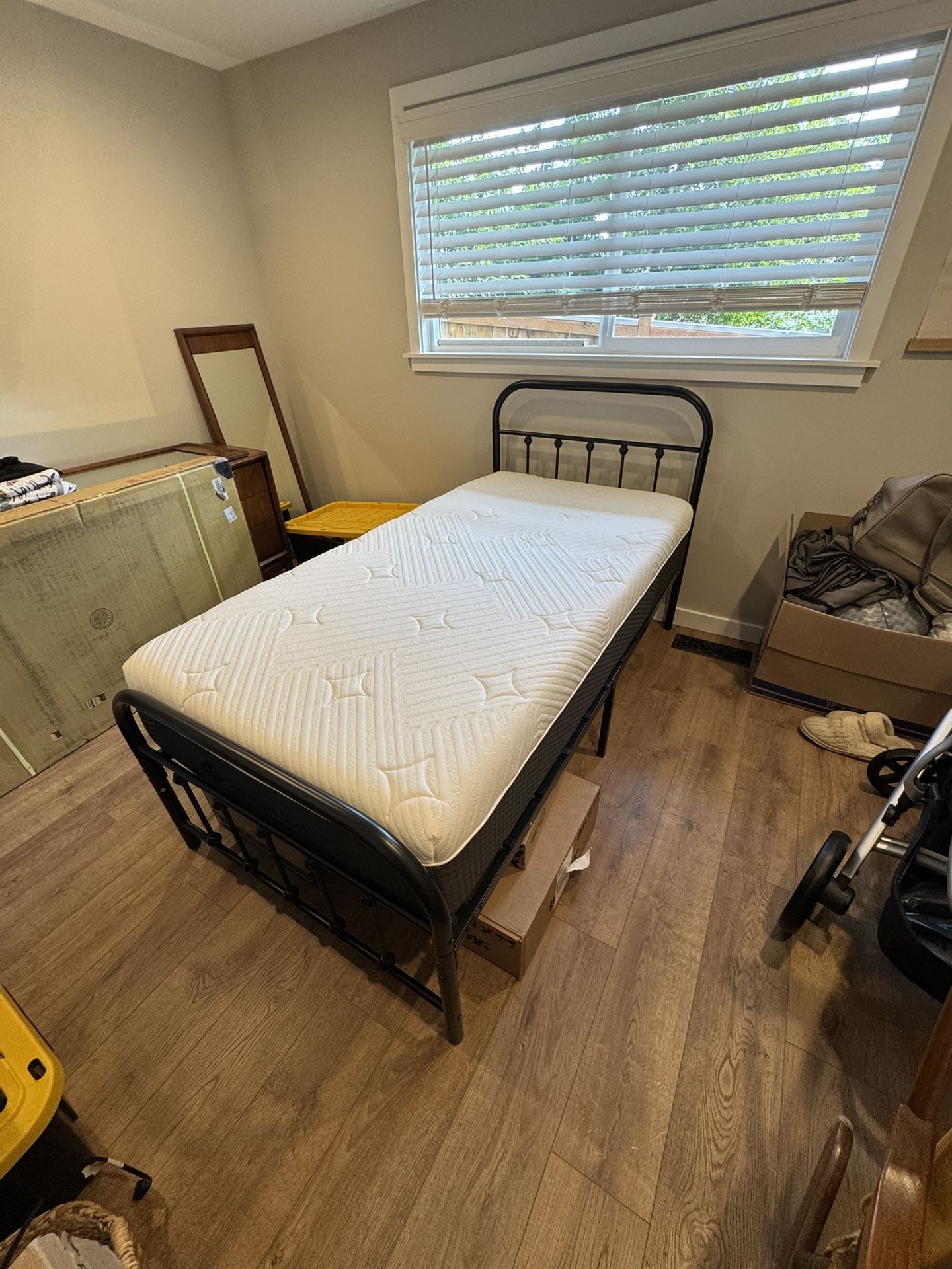 Twin Bed Frame and Mattress for Sale