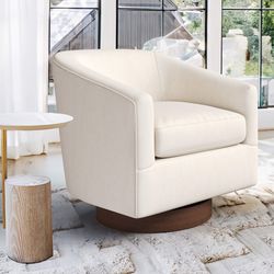 Beige Swivel Accent Chair