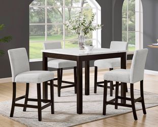42x42 FAUX MARBLE DINING TABLE WITH CHAIRS