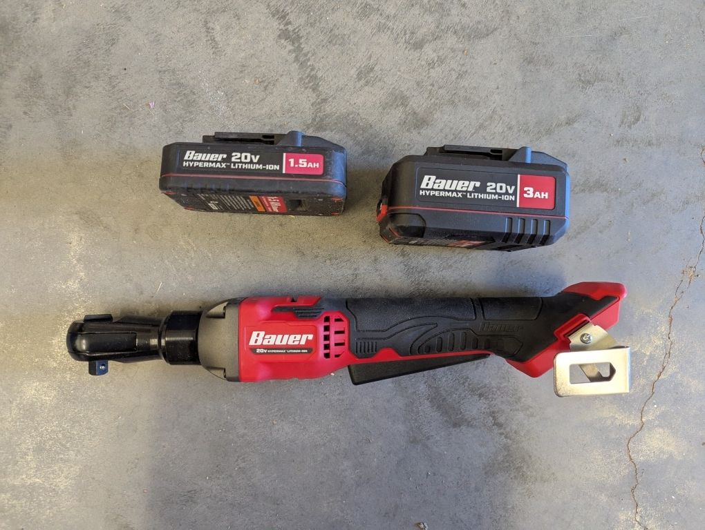 Bauer 3/8" Cordless Ratchet - 20V w/ TWO Batteries