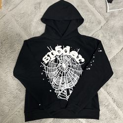Black OG Web Sp5der Hoodie Size Small