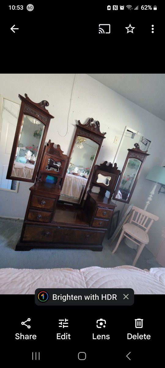 Victorian Wing Mirror Dressing Table