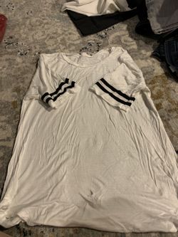 White Tee with Black stripes