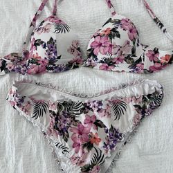 Shade & Shore Women's Floral Bikini Top & Bottom Swimsuit 
