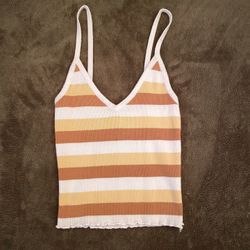 Stretchy Soft Yellow Striped Tank Top 