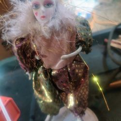  Vintage Porcelain Jester Dolls – Harley Quinn Style – Set of 5 – Collecti