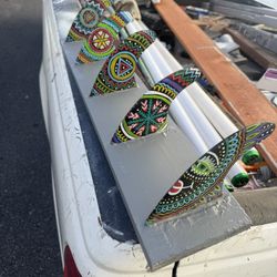 Decor Wall Piece With Surfboard Fins