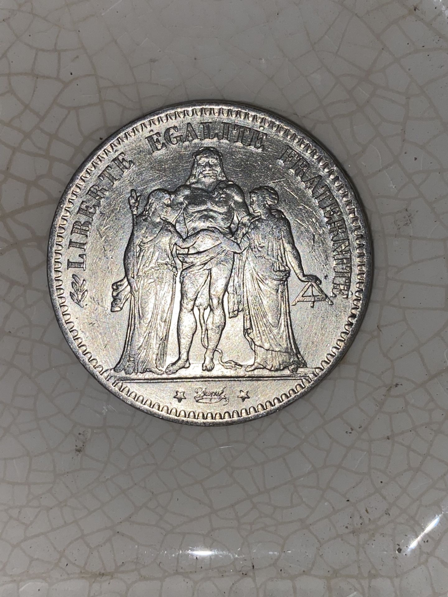 5 FRANCS HERCULES silver 1873 A FDC exceptionnel brillant frappe poids 25 gram