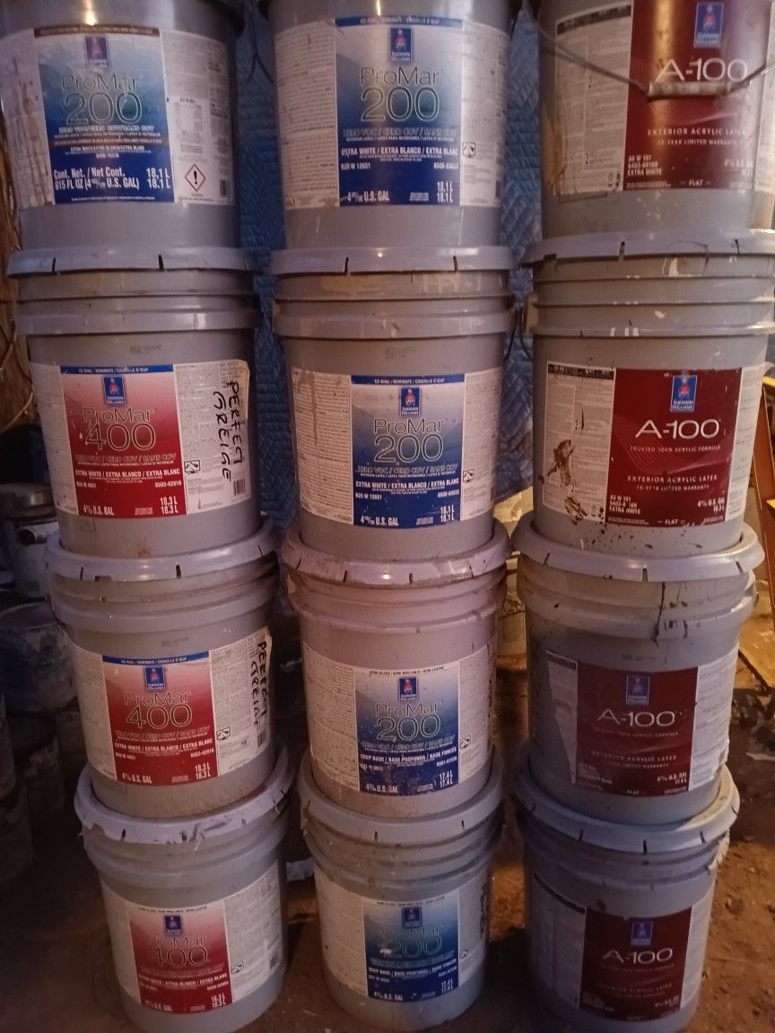 5 Gallon Buckets Of Premium Latex House Paint Pintura 