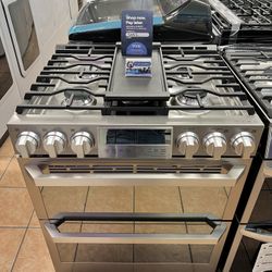 LG Signature 7.3 Cu Ft Smart Slide In Double Oven Dual Fuel Range