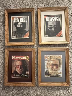 (4) Framed Jerry Garcia Tribute Magazines