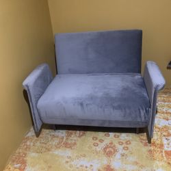 Foldable Grey  Suede sofa Bed