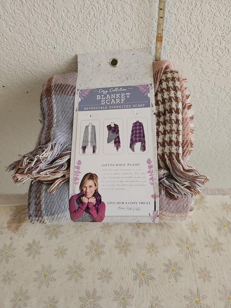 Cozy Collection Blanket Scarf Reversible Oversized Scarf (26×78)