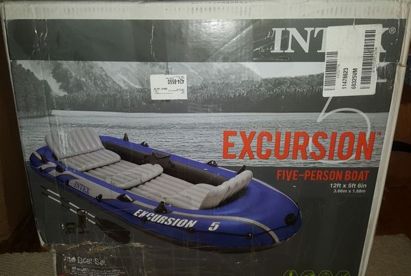 Intex Excursion 5 5 Person Inflatable Boat Set With Aluminum Oars