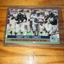 Emitt Smith Rookie Of The Year 1990 Pro Set Card