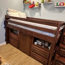 Twin bed solid wood With Storage 