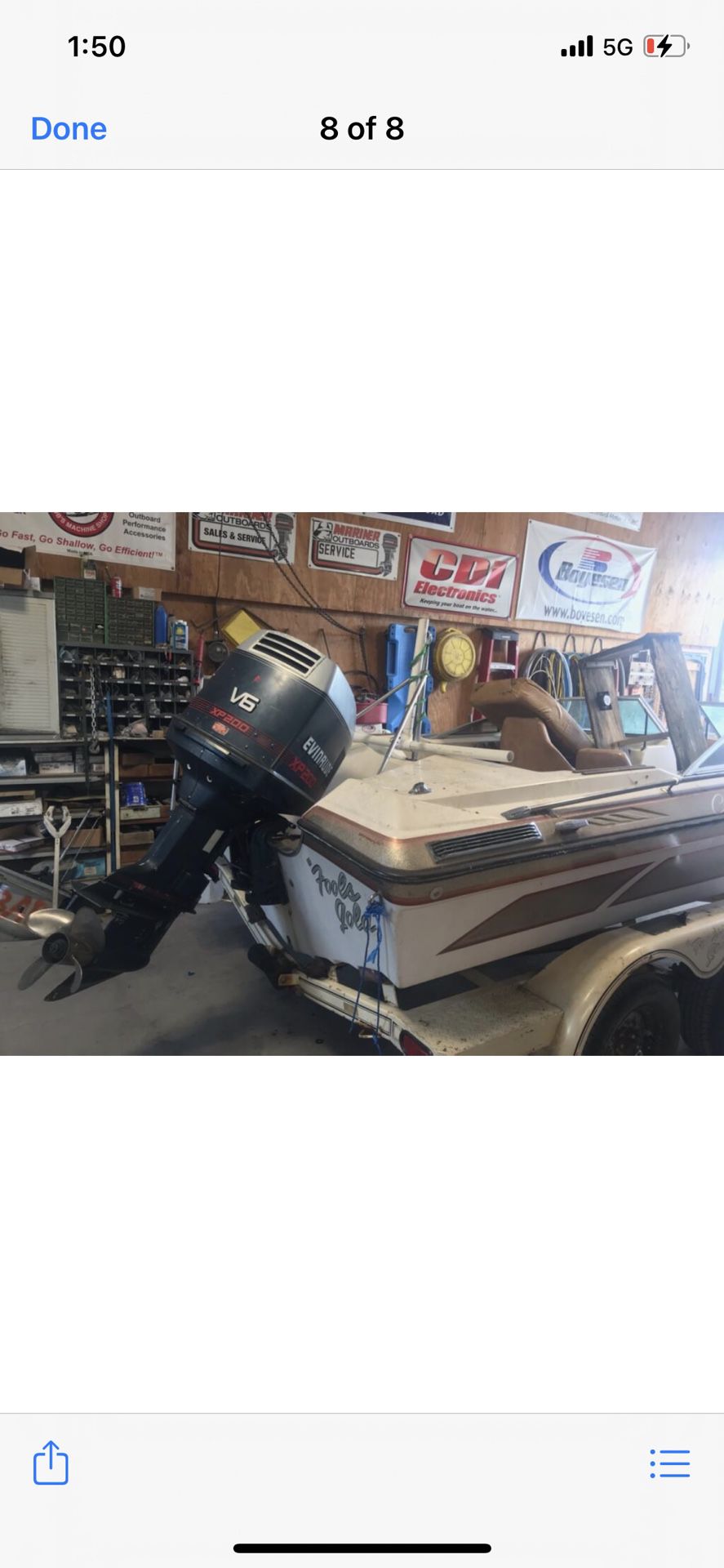 18 Ft Custom Boat With Great Trailer And 200 Evenrude 