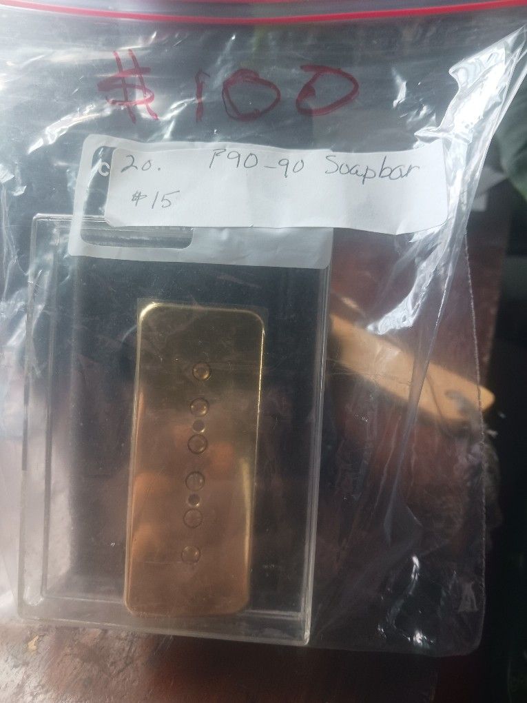 Gold Soapbar P90 Guitar Pickup,still Has Plastic Protector Sheet